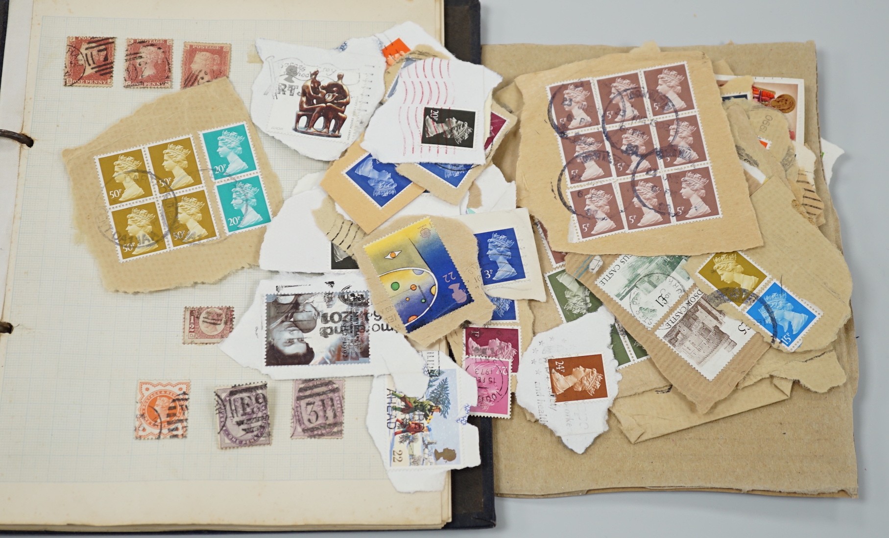 World stamps in 7 albums and stock books, A Barbados cover and other covers